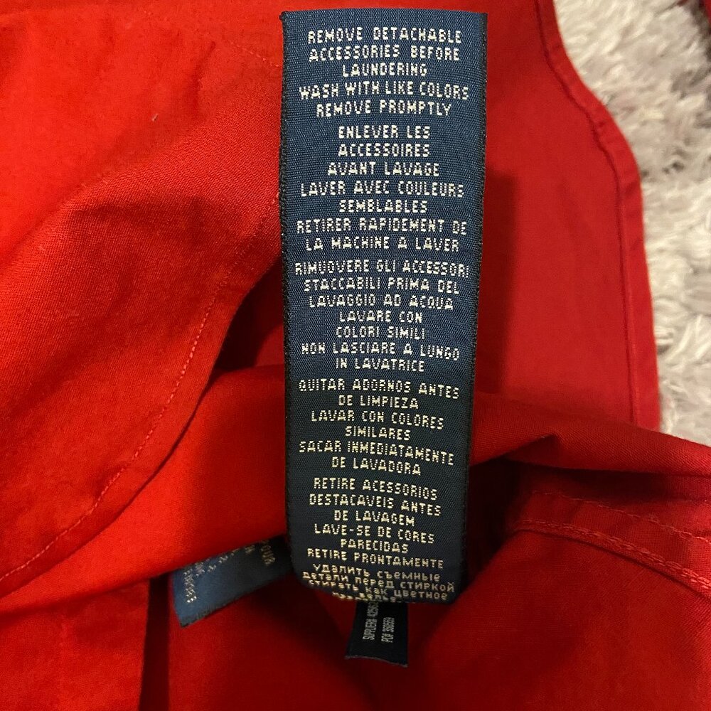 Ralph Lauren Women’s Super Slim Fit Red Shirt 95% Cotton French Cuffs Sz 4 - Picture 13 of 15